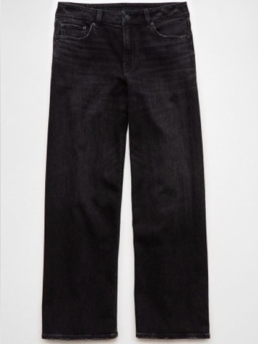 AE Dreamy Drape Stretch Low-Rise Baggy Wide-Leg . Faded black.